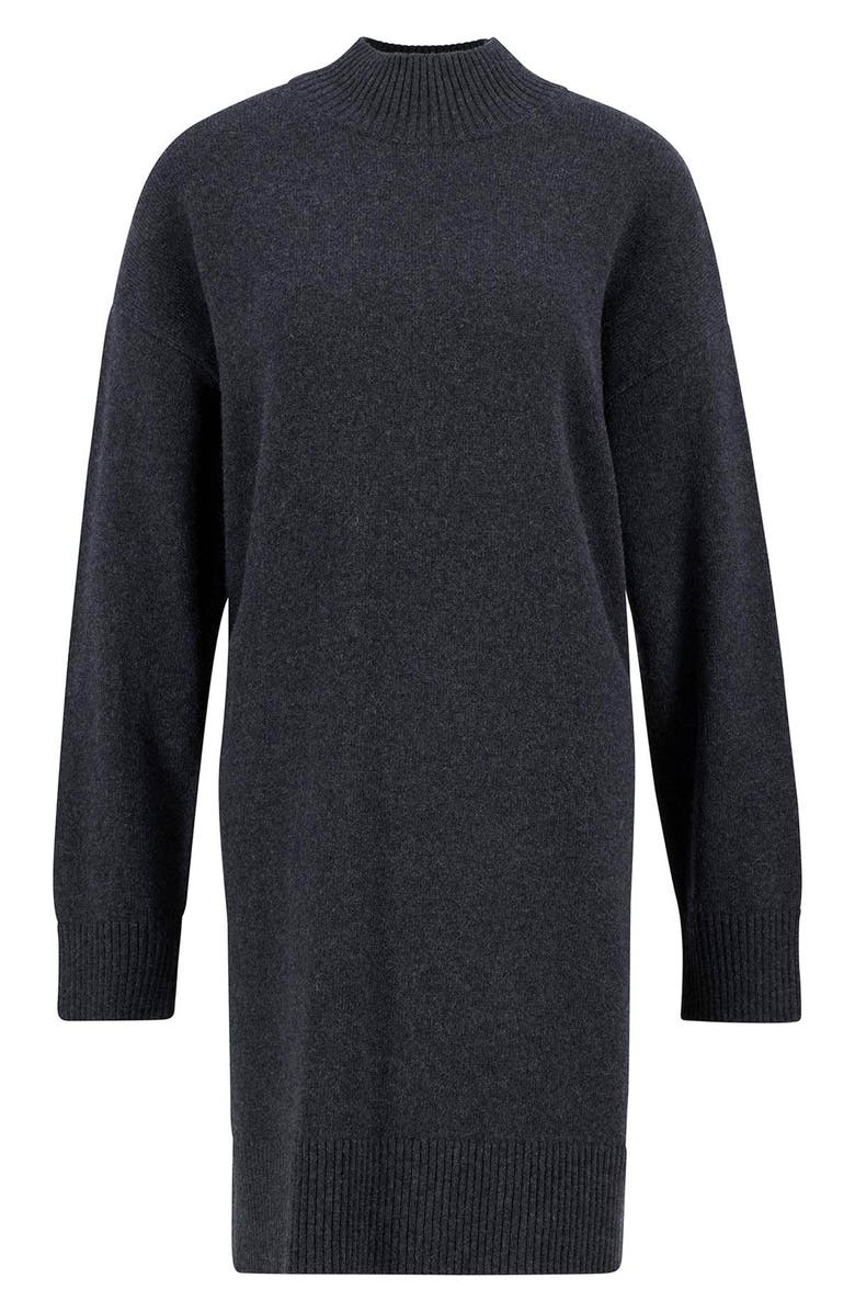 Barbour Serena Oversize Long Sleeve Mock Neck Sweater Dress, Alternate, color, Charcoal