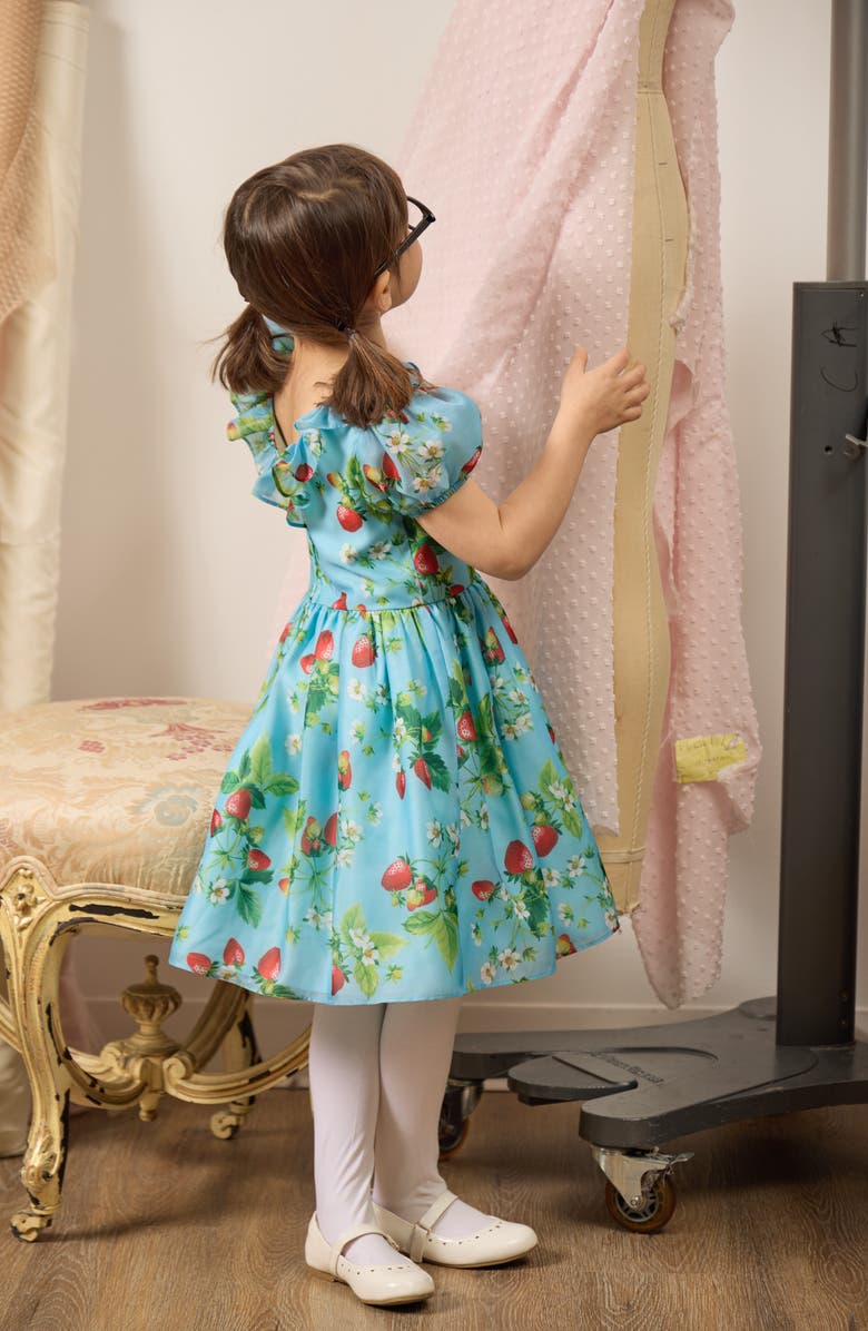 Pippa & Julie Strawberry Print Dress & Bloomers, Alternate, color,