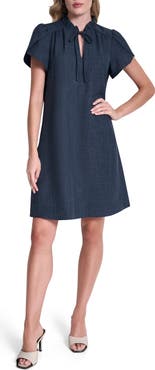 DKNY Ruffled Envelope Sleeve Shift Dress