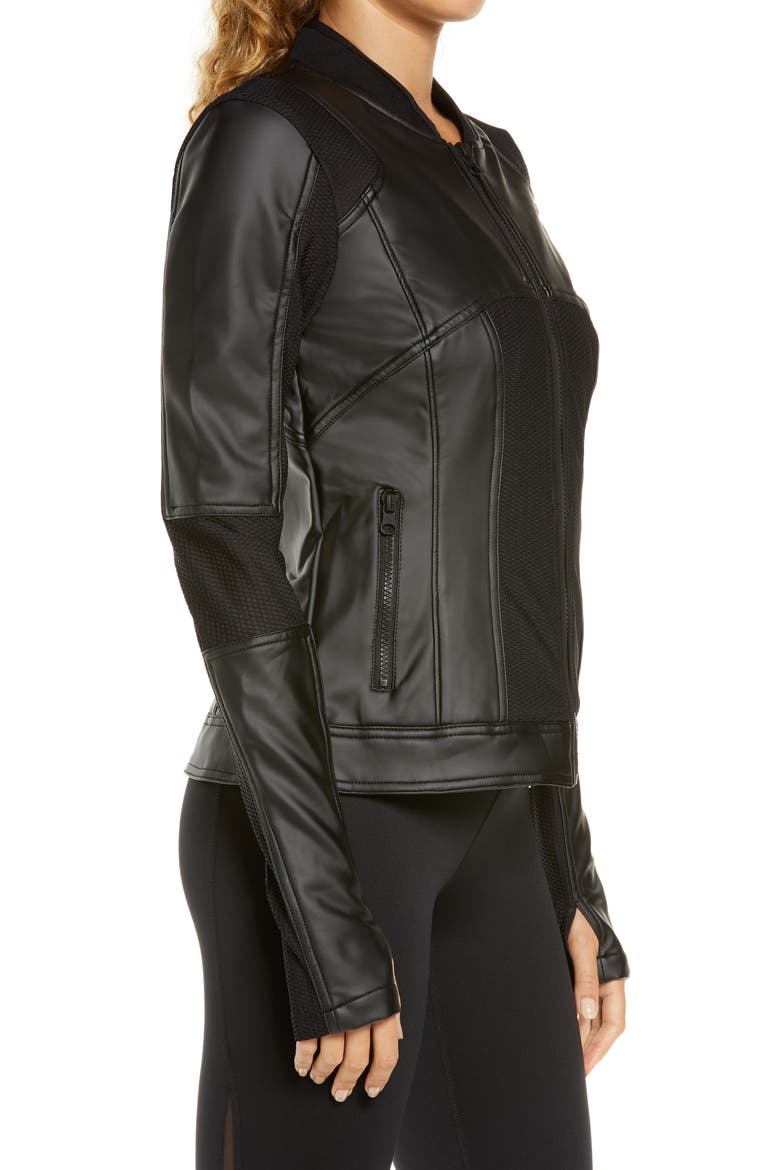 Run Moto Water Resistant Bomber Jacket, Alternate, color, BLACK