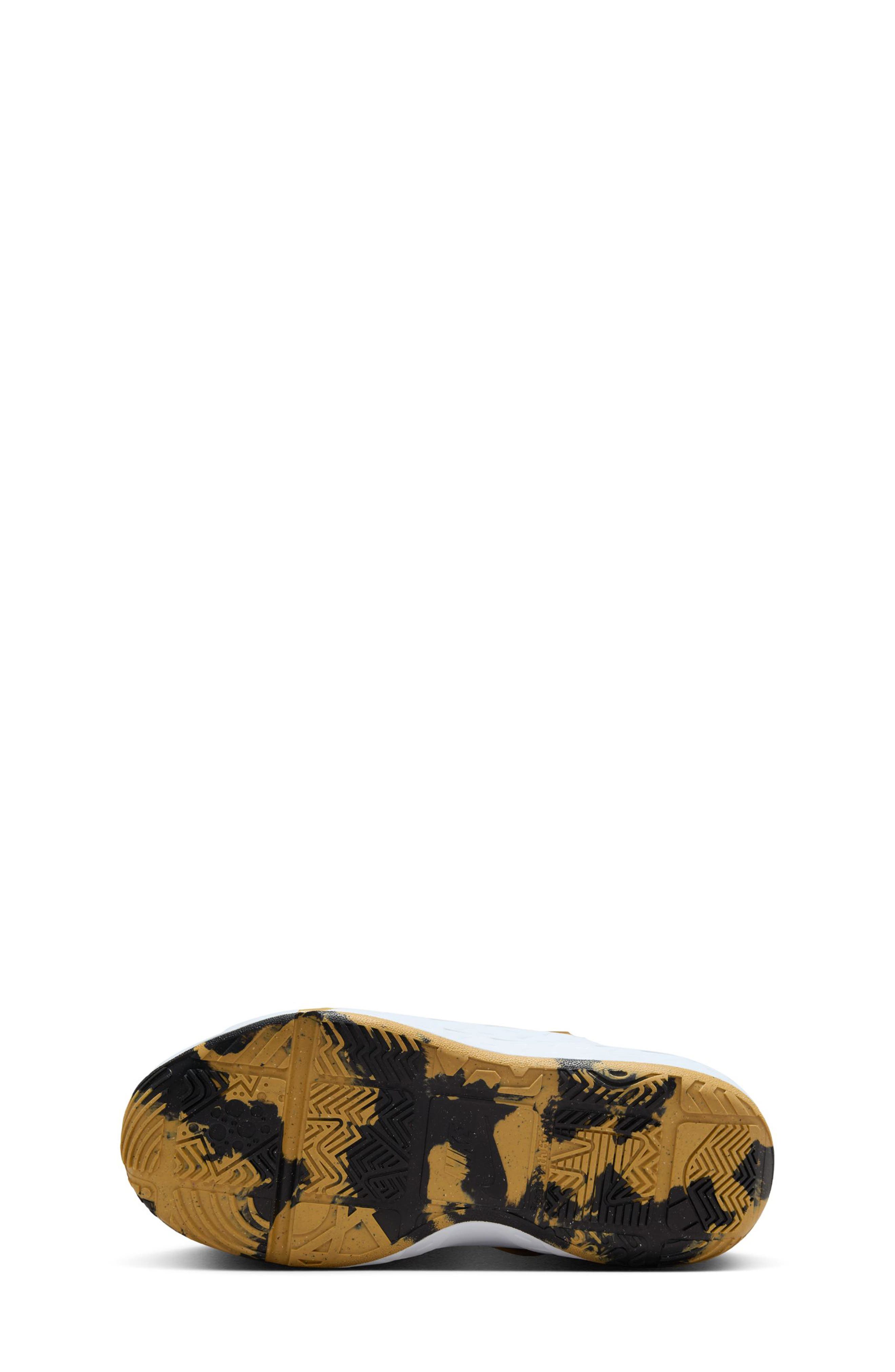 Nike Kids' Team Hustle D 12 Basketball Sneaker, Alternate, color, Black/ Metallic Gold/ White