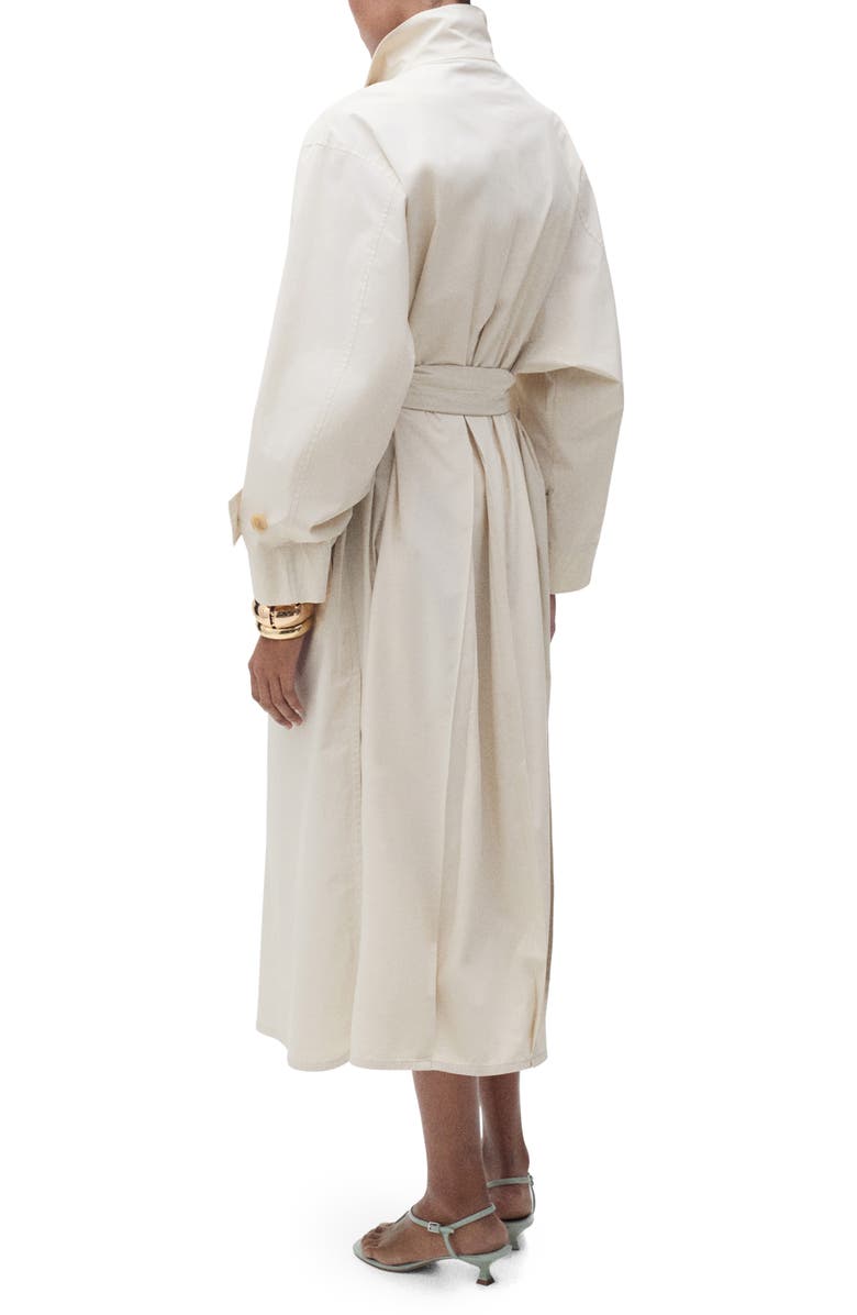 MANGO Overszie Stretch Cotton Trench Coat, Alternate, color, Light/ Pastel Grey