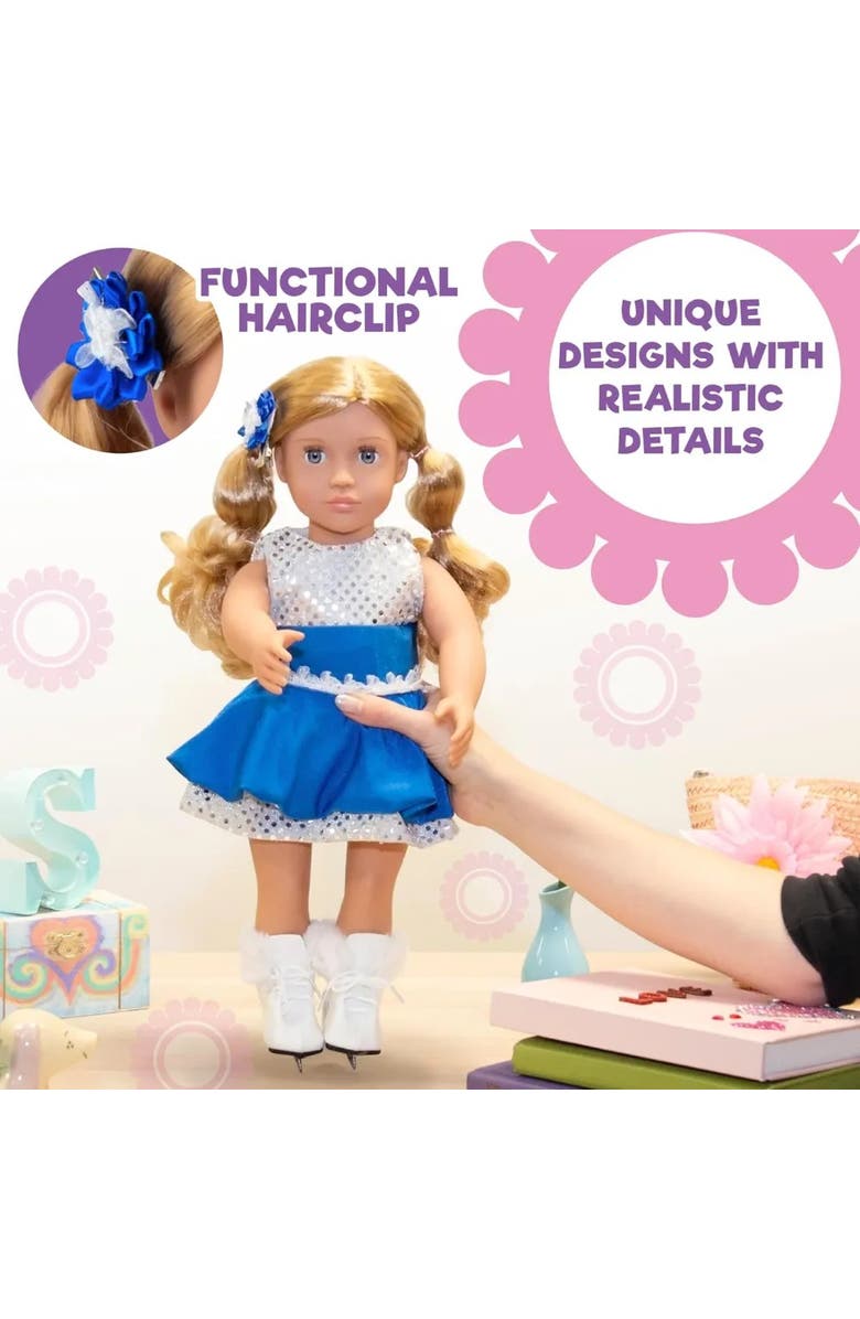 Dress Along Dolly Ice Skating Doll Outfit for 18" Dolls, Alternate, color, Blue