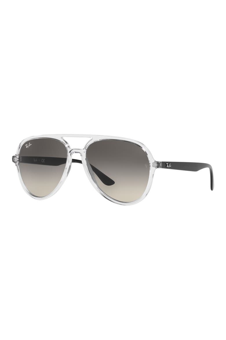57mm Gradient Aviator Sunglasses, Alternate, color, TRANSPARENT / GREY GRADIENT