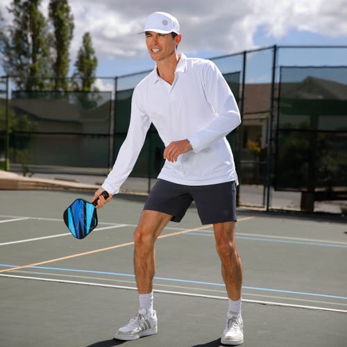 Uv Skinz Long Sleeve Performance Polo In White