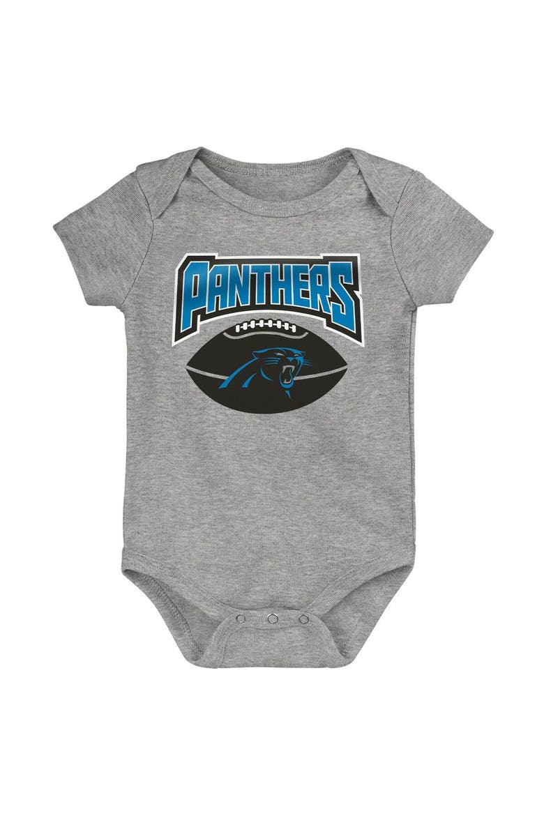 Infant Black/Blue/Heathered Gray Carolina Panthers 3-Pack Game On Bodysuit Set, Alternate, color, Black