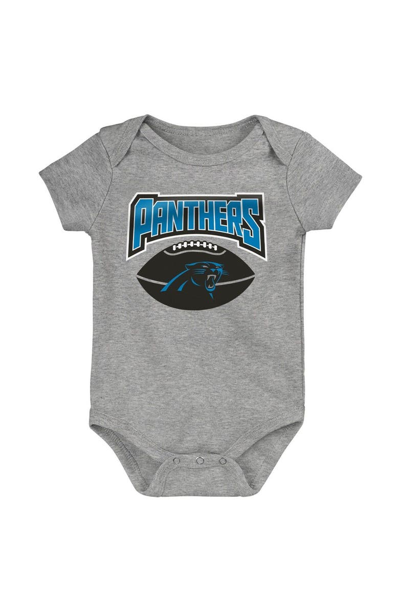 Outerstuff Infant Black/Blue/Heathered Gray Carolina Panthers 3-Pack Game On Bodysuit Set, Alternate, color, 