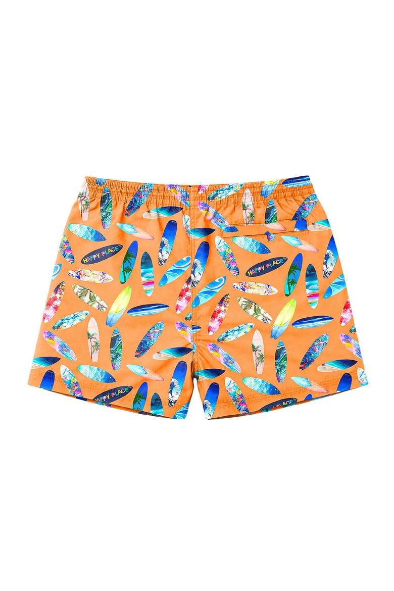 Boys Surfboard Print Board Shorts, Alternate, color, Multicolor