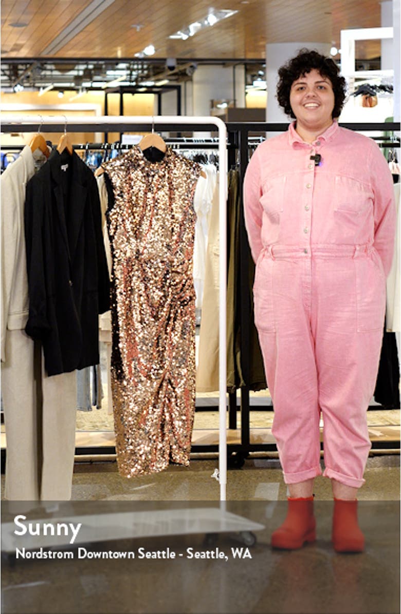 Sequin Mock Neck Cocktail Dress, sales video thumbnail