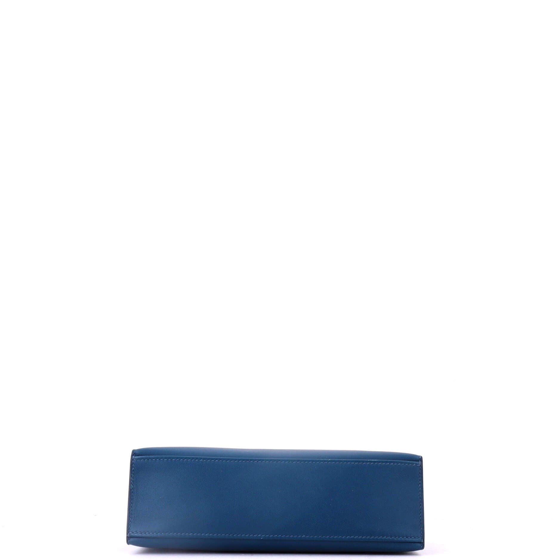 Pre-Owned Hermes Kelly Pochette Swift, Alternate, color, Deep Blue