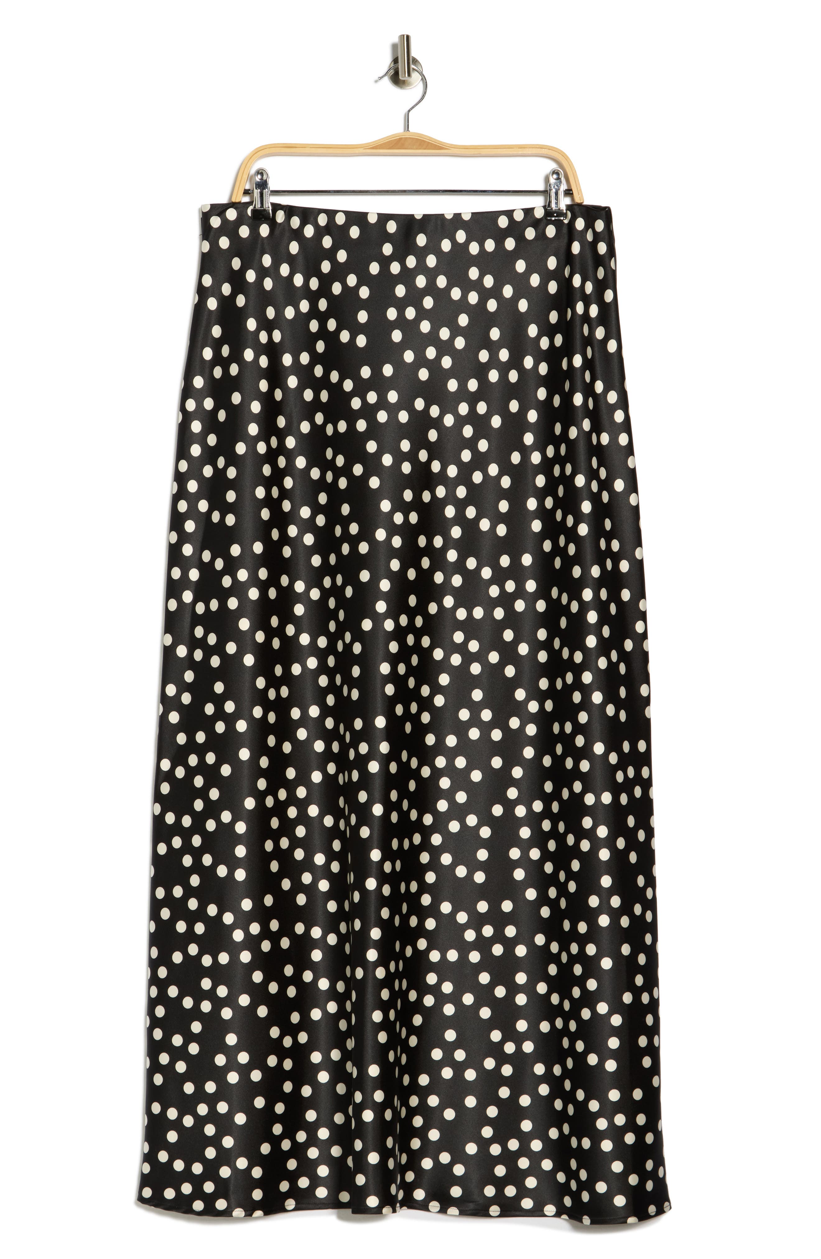 Renee C Polka Dot Satin Maxi Skirt