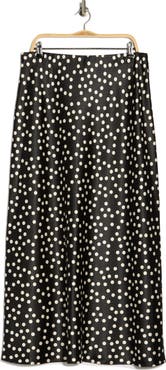 Renee C Polka Dot Satin Maxi Skirt