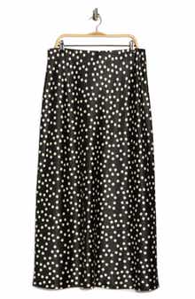Renee C Polka Dot Satin Maxi Skirt