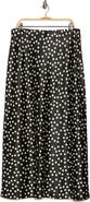 Renee C Polka Dot Satin Maxi Skirt