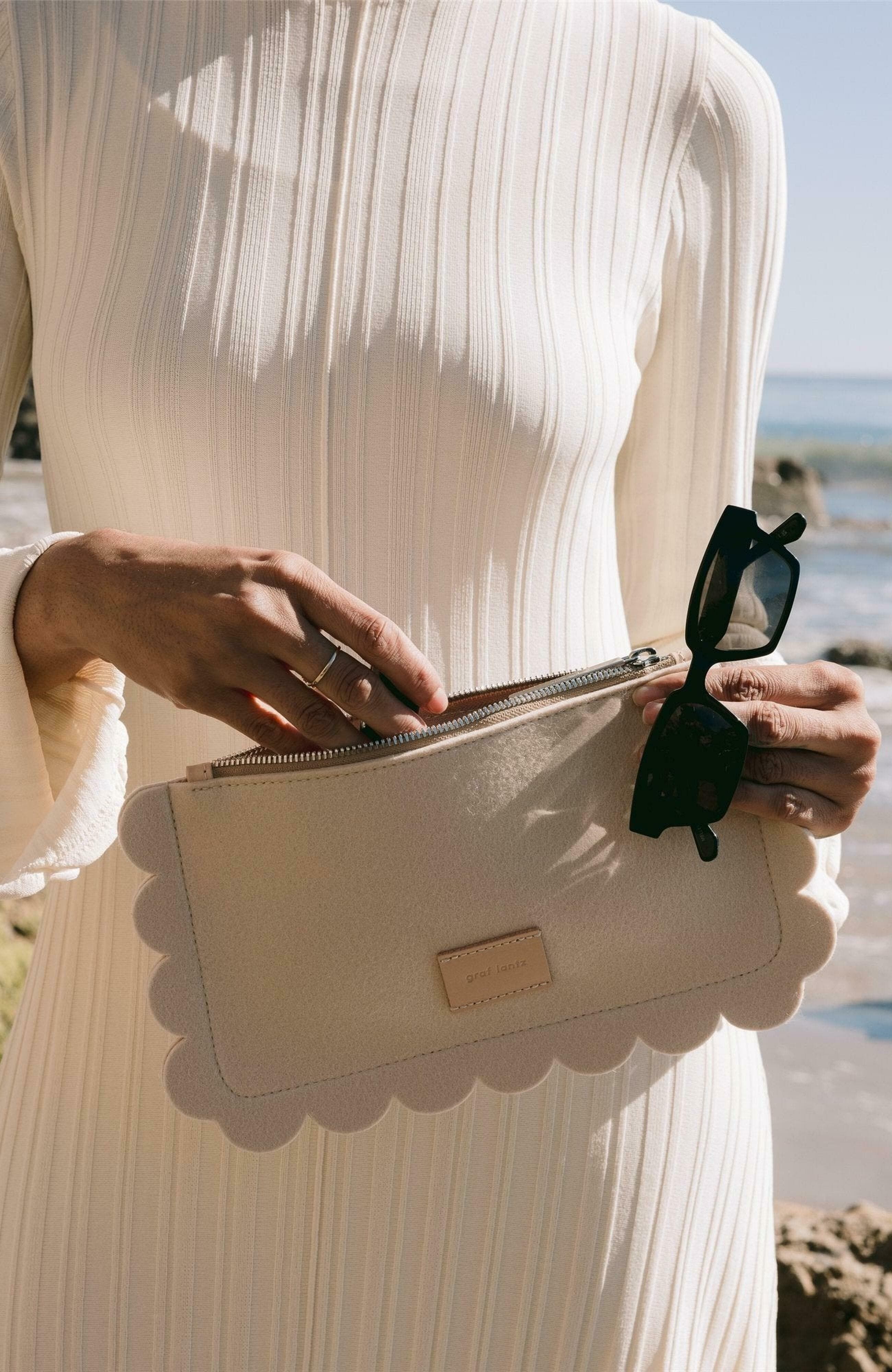 Graf Lantz Deco Edge Merino Wool Pouch, Alternate, color, Feather