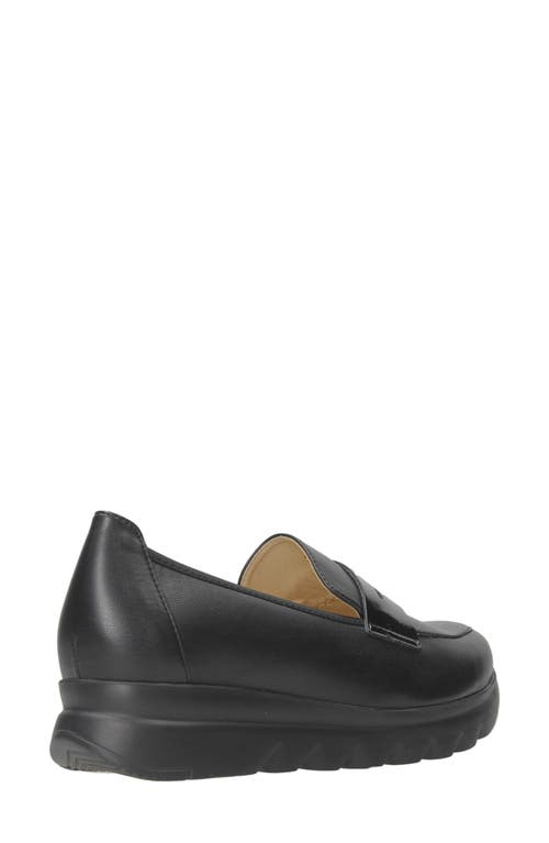 Wolky Snoafer Platform Wedge Penny Loafer In Black