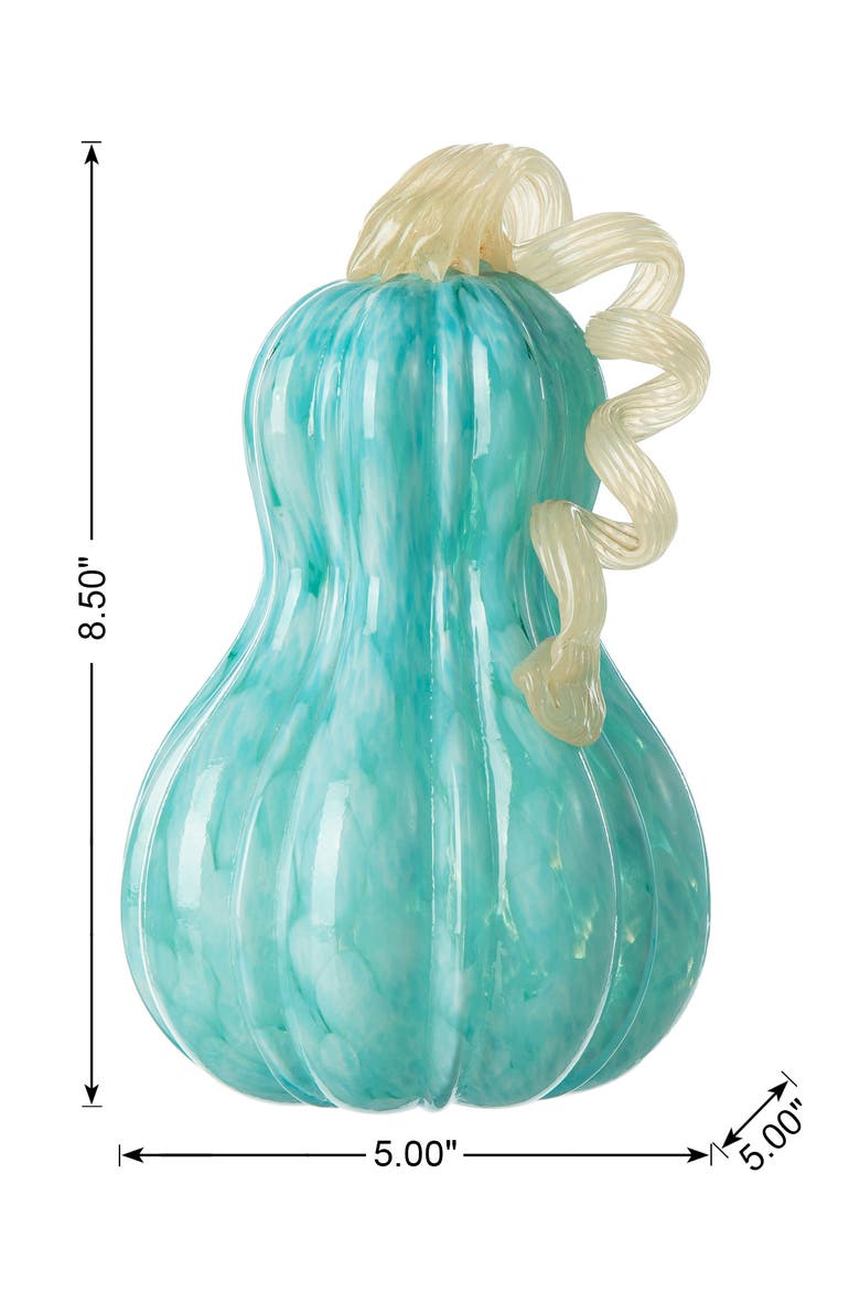Fall Patterned Glass Gourd Pumpkins, Alternate, color, Blue