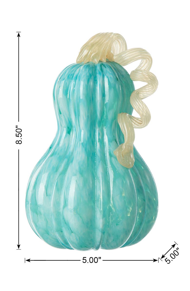 Glitzhome Fall Patterned Glass Gourd Pumpkins, Alternate, color, Blue