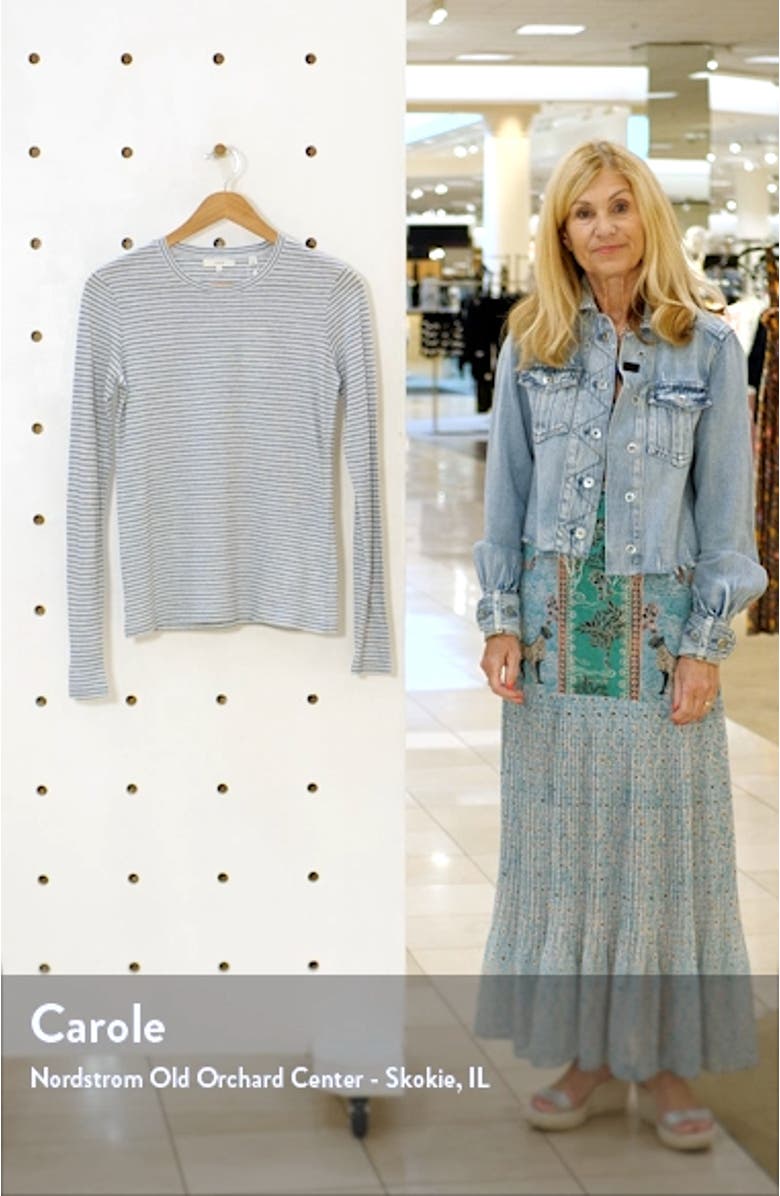 Essentials Pencil Stripe Crewneck T-Shirt, sales video thumbnail