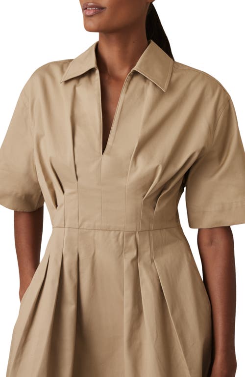 Shop Reiss Rosalie Cotton Minidress In Neutral