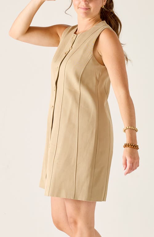 Voyageur By Mersea Luna Button Front Dress In Brown