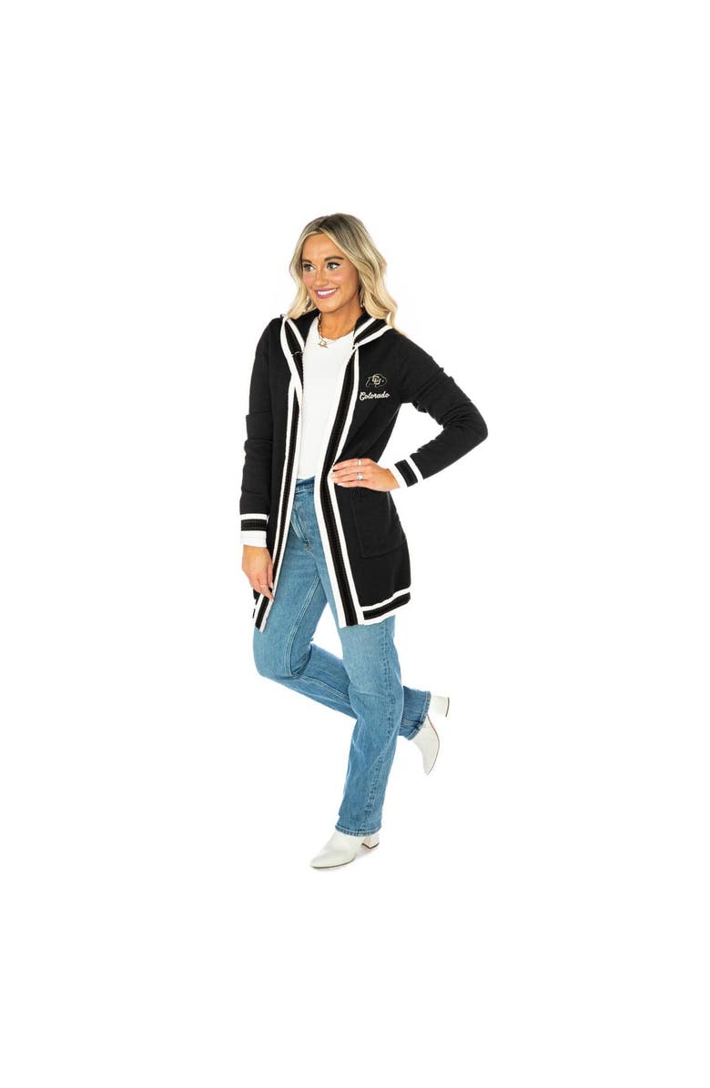 GAMEDAY COUTURE Women's Gameday Couture Black Colorado Buffaloes Tri-Blend Rounded Stripe Cardigan, Alternate, color, Black