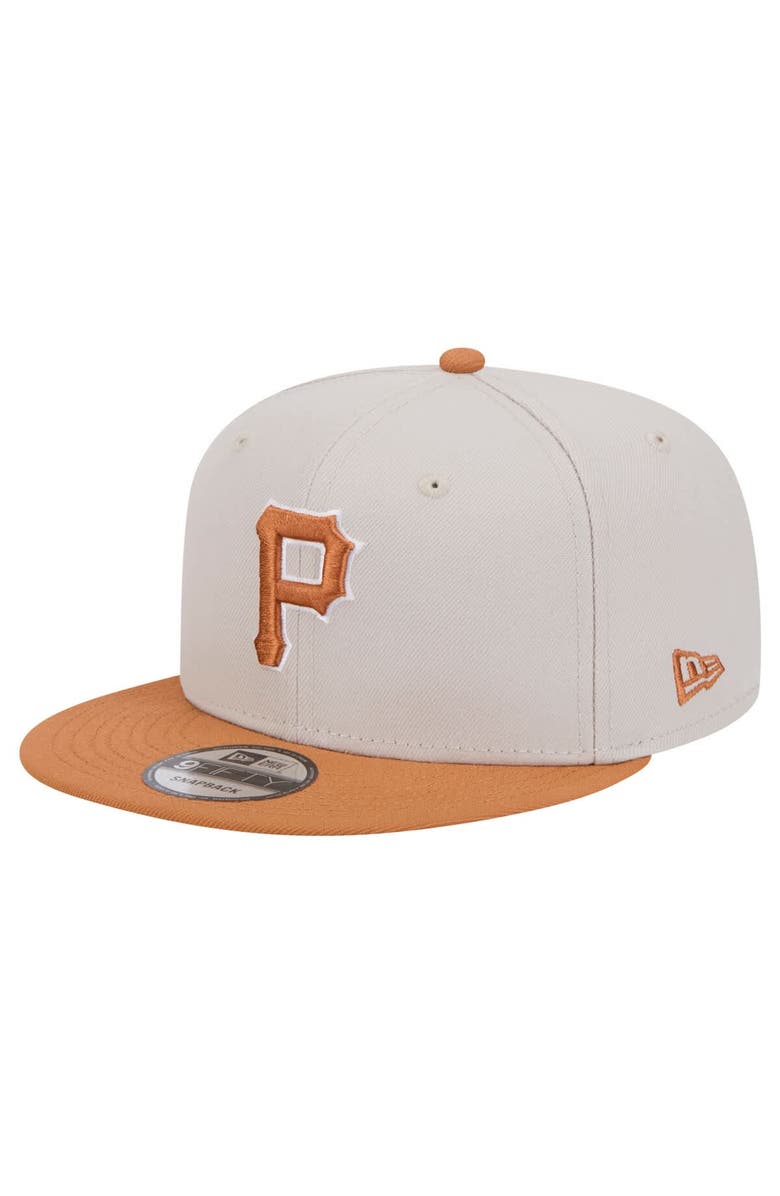 New Era Men's New Era Khaki/Brown Pittsburgh Pirates Color Pack Two-Tone 9FIFTY Snapback Hat, Main, color, 