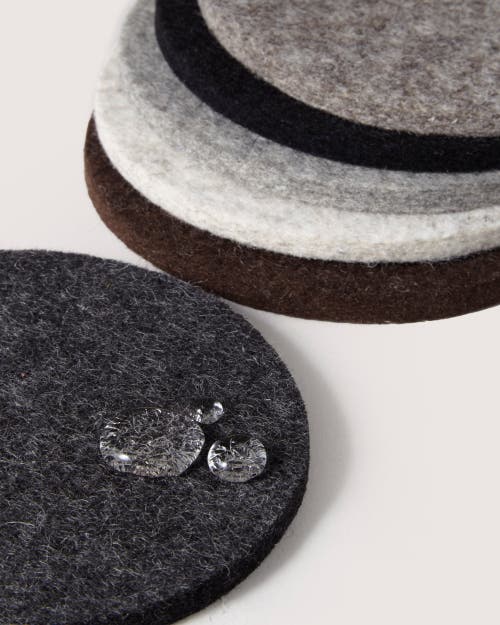 Graf & Lantz Graf Lantz Bierfilzl Merino Wool Round Coaster Multi 6 Pack In Earth
