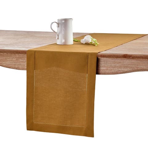 Linen Table Runner - Classic Hemstitch