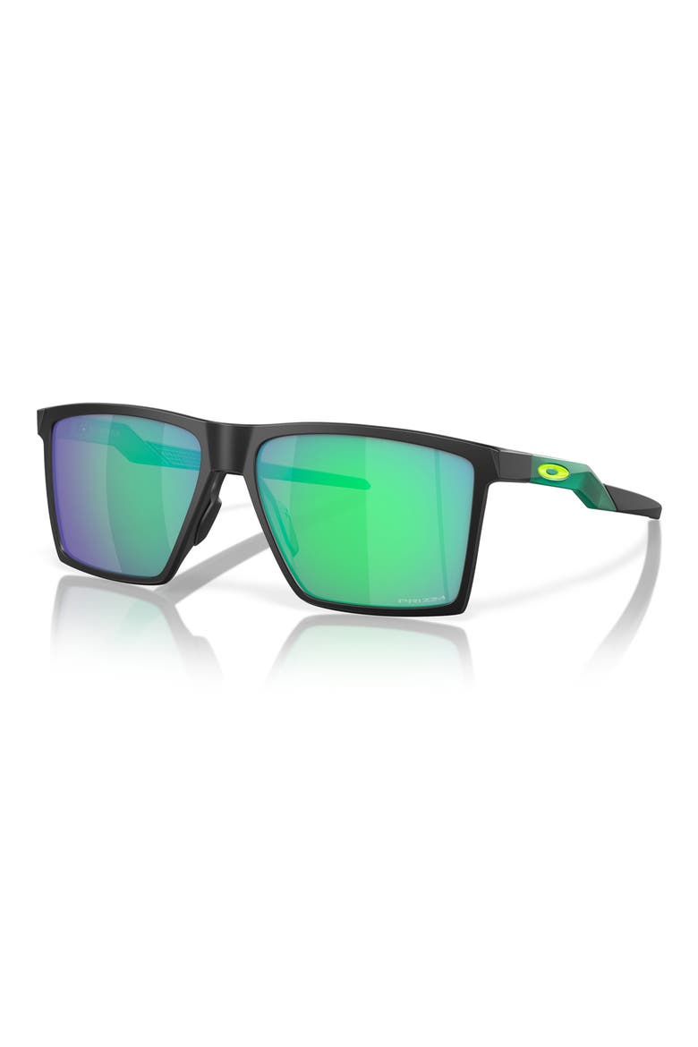 Futurity Sun 57mm Polarized Square Sunglasses, Alternate, color, SHINY BLACK