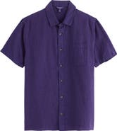 Seasalt Cornwall Carne Short Sleeve Linen Button-Up Shirt