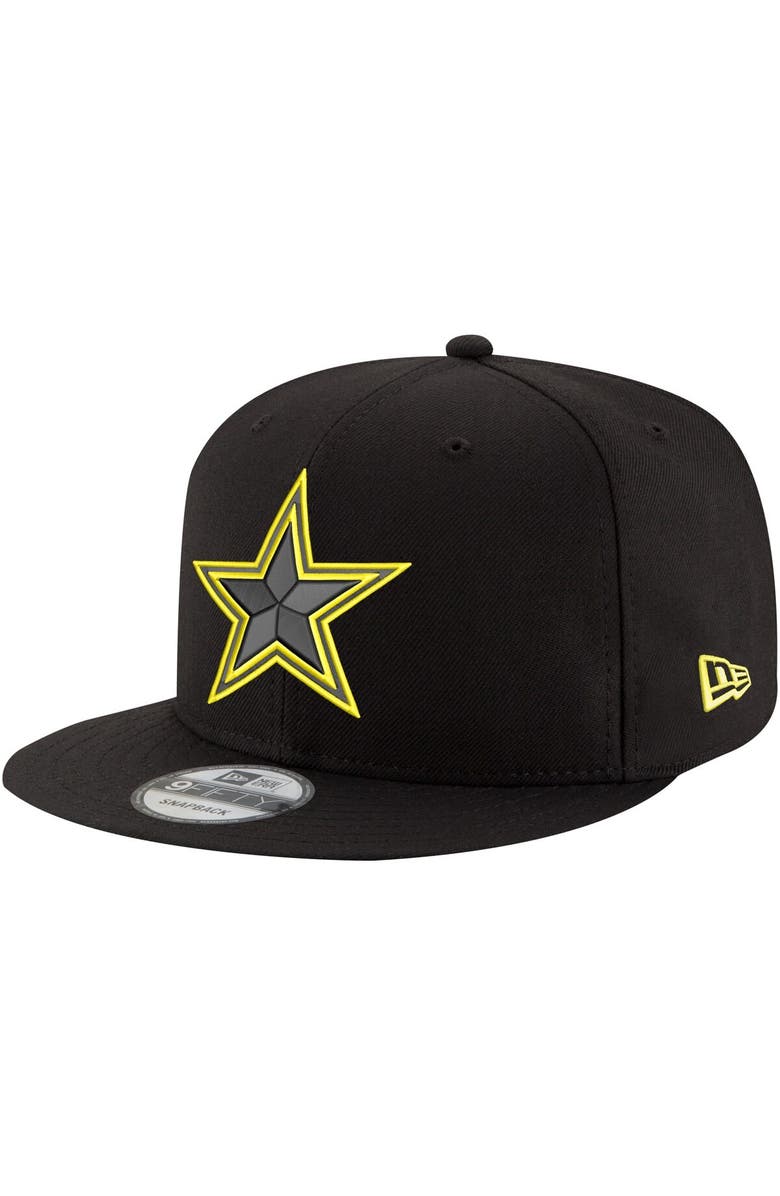 New Era Men's New Era Black Dallas Cowboys Volt 9FIFTY Snapback Hat, Main, color,
