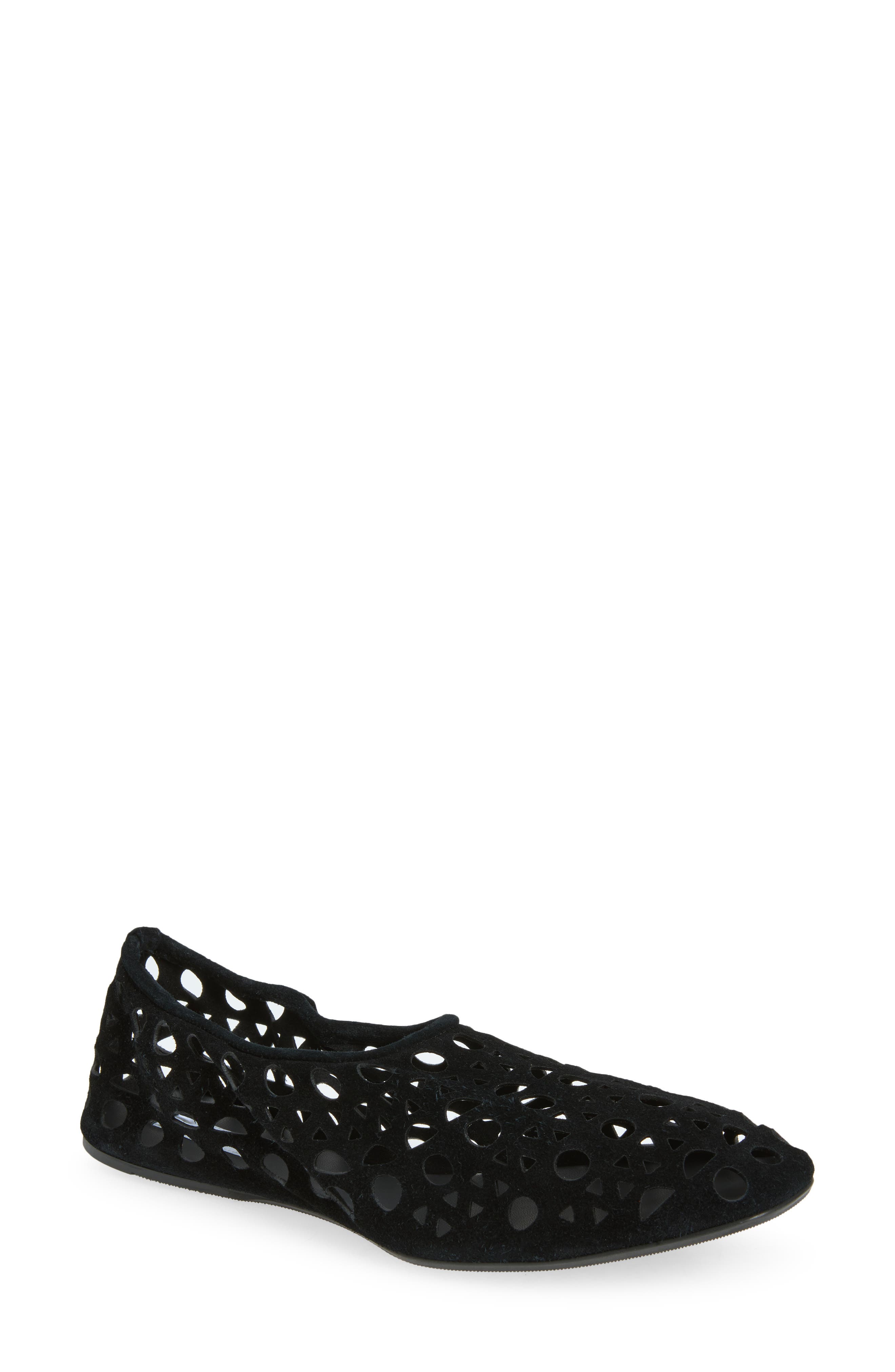 Neo Vienne Perforated Ballet Flat, Main, color, 999 NOIR