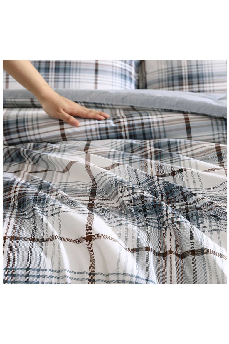Alder Plaid Reversible Comforter Set, Alternate, color, BLUE GREY