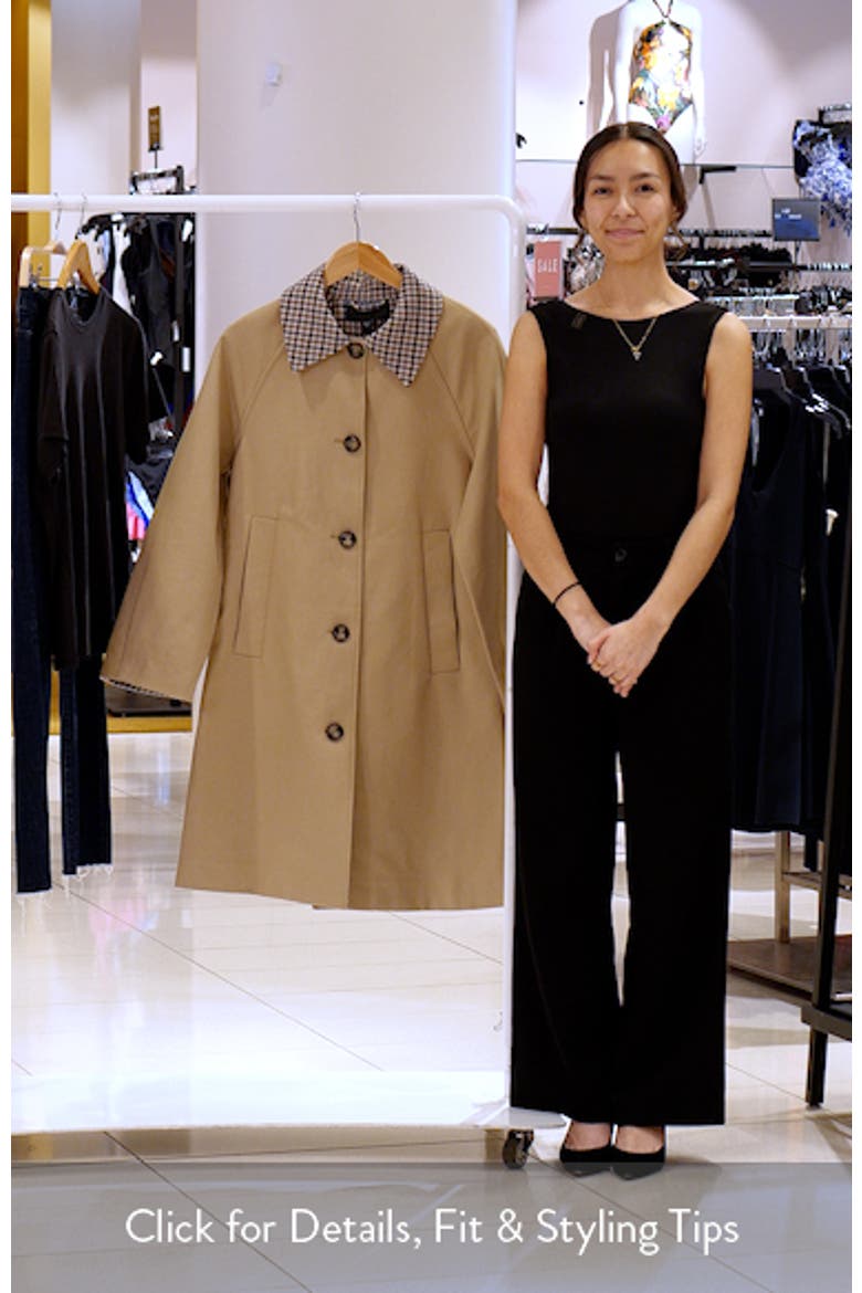 Long Check Collar Raincoat video