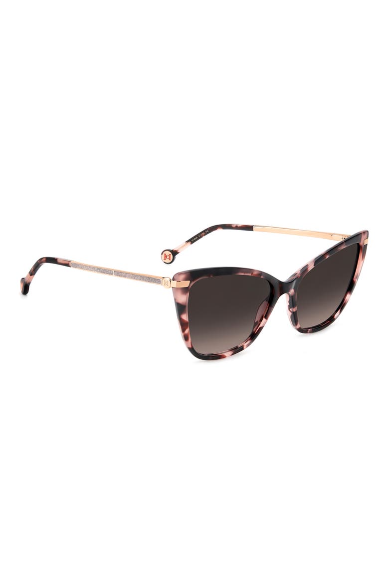 55mm Gradient Rectangular Sunglasses, Alternate, color, PINK HAVANA/ BROWN SF