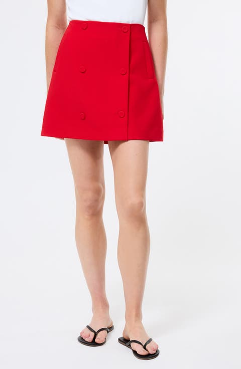 Azra Double Breasted Stretch Twill Miniskirt