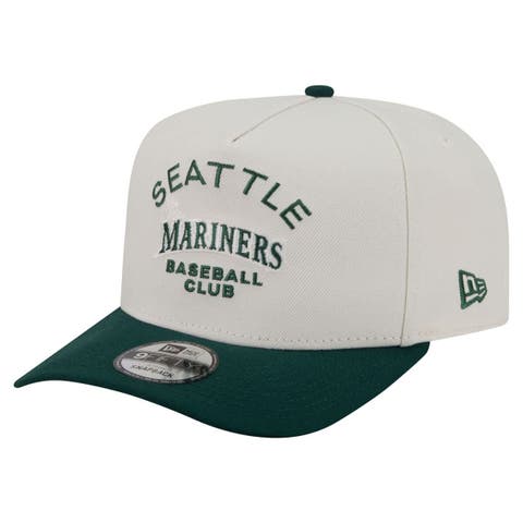 Men's New Era  Cream/Dark Green Seattle Mariners Chrome A-Frame 9FIFTY Snapback Hat