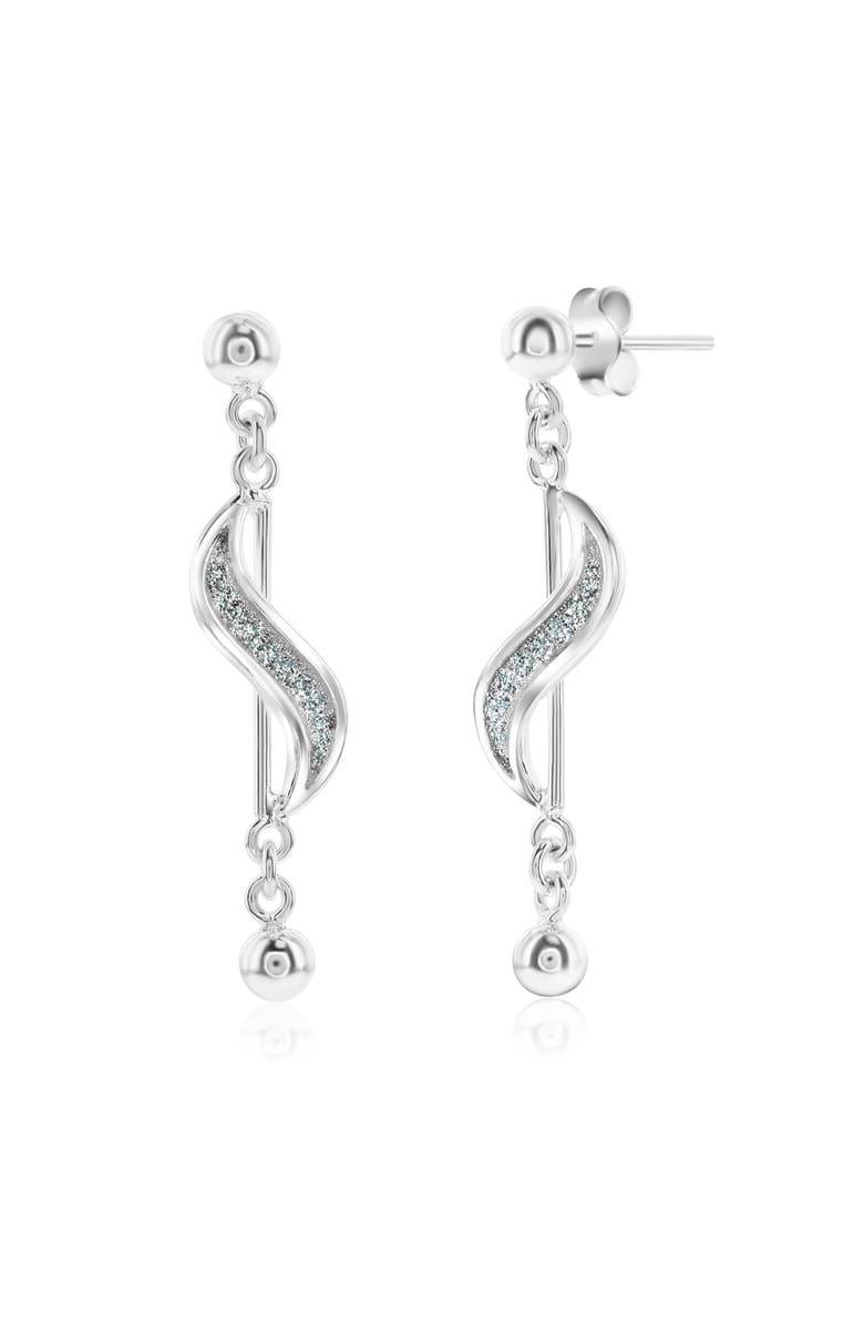 Donatello Gian Sterling Silver Crystal Swirl Earrings, Main, color, 