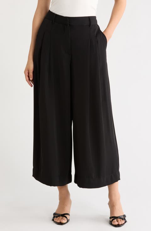 Pleated Wide Leg Culottes