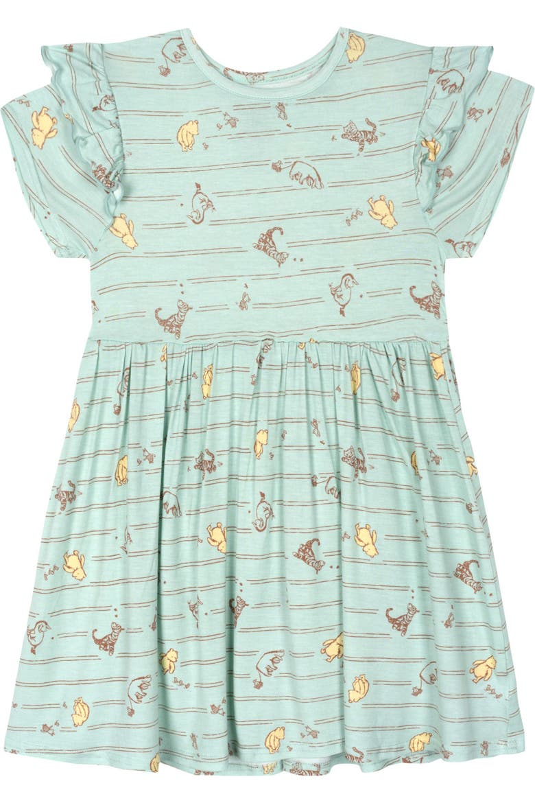 Winnie the Pooh Short Sleeve Dress, Main, color, Winnie the Pooh White