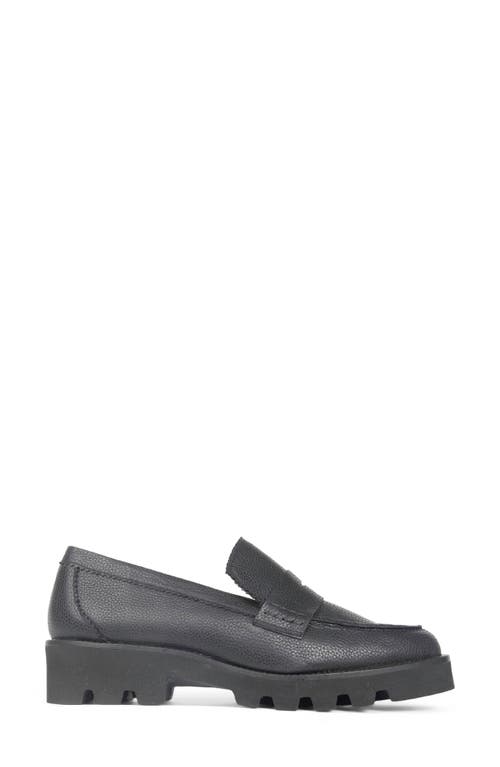 Patricia Green Vince Lug Sole Penny Loafer In Black