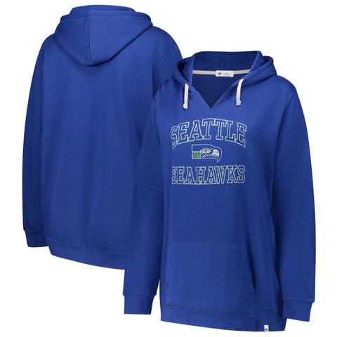 Women's '47  Royal Seattle Seahawks Plus Size Clarity Kennedy Pullover Hoodie