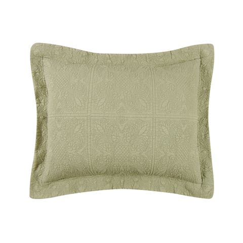 20" x 26" Sage Matelasse Cotton Standard Sham - Machine Washable