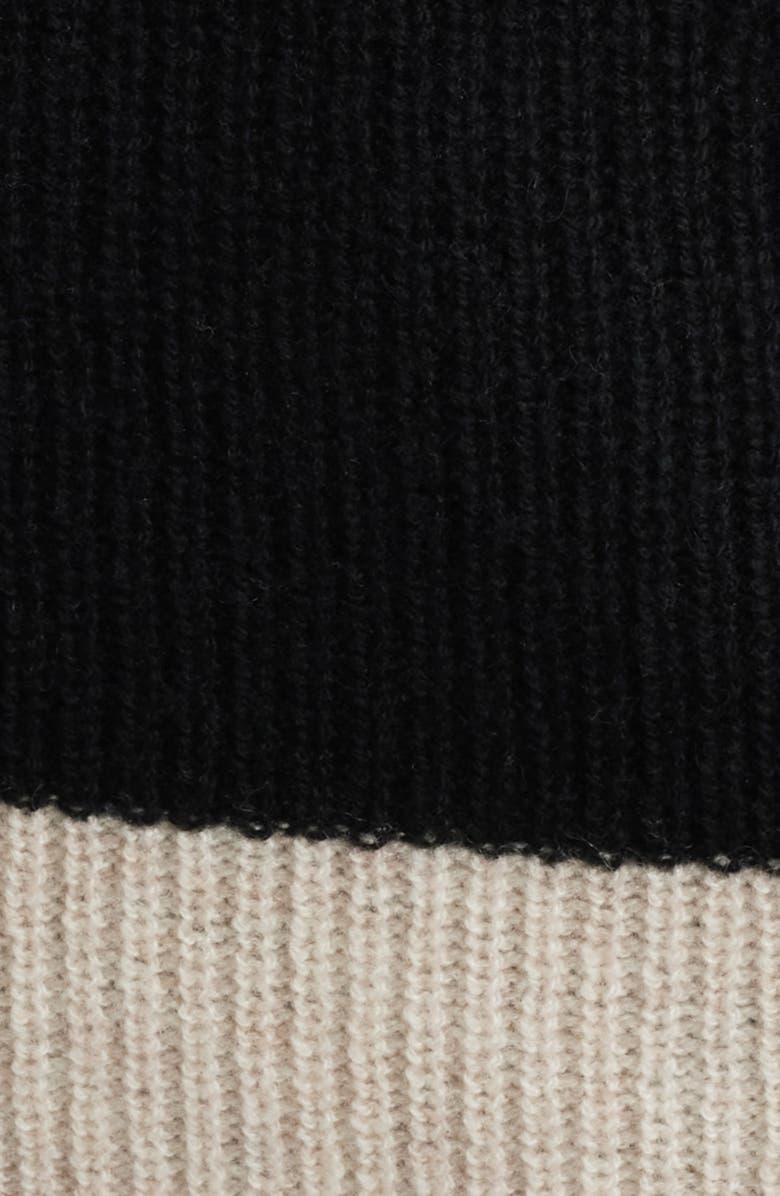 Griffen Contrast Trim Wool & Cashmere Funnel Neck Sweater, Alternate, color, 