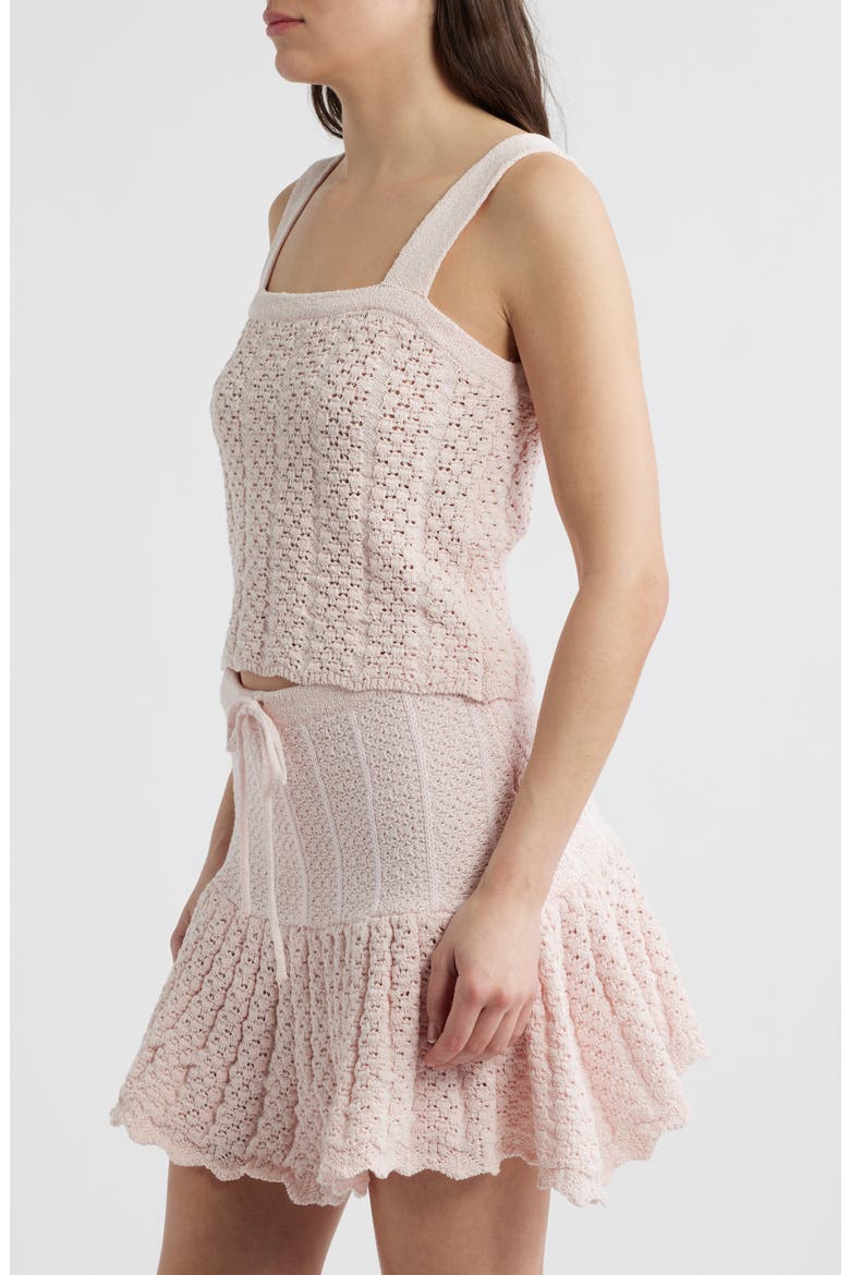 Capri Crop Pointelle Top, Alternate, color, PINK
