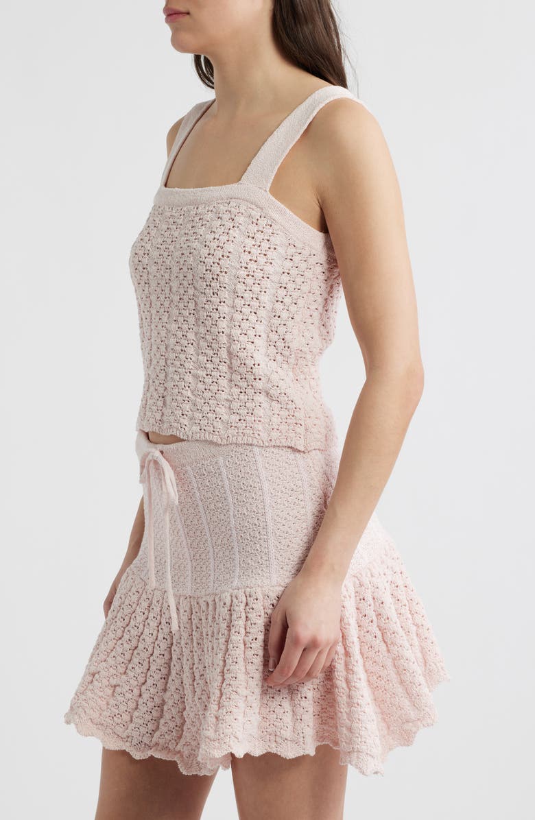 DELUC Capri Crop Pointelle Top, Alternate, color, Pink