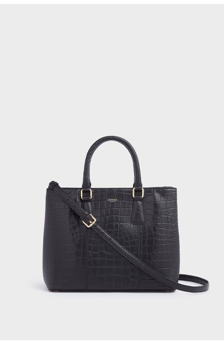 Osprey London The Adaline Leather Workbag, Main, color, Black