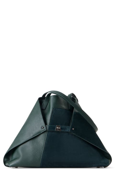 Medium AI Leather & Suede Convertible Shoulder Tote