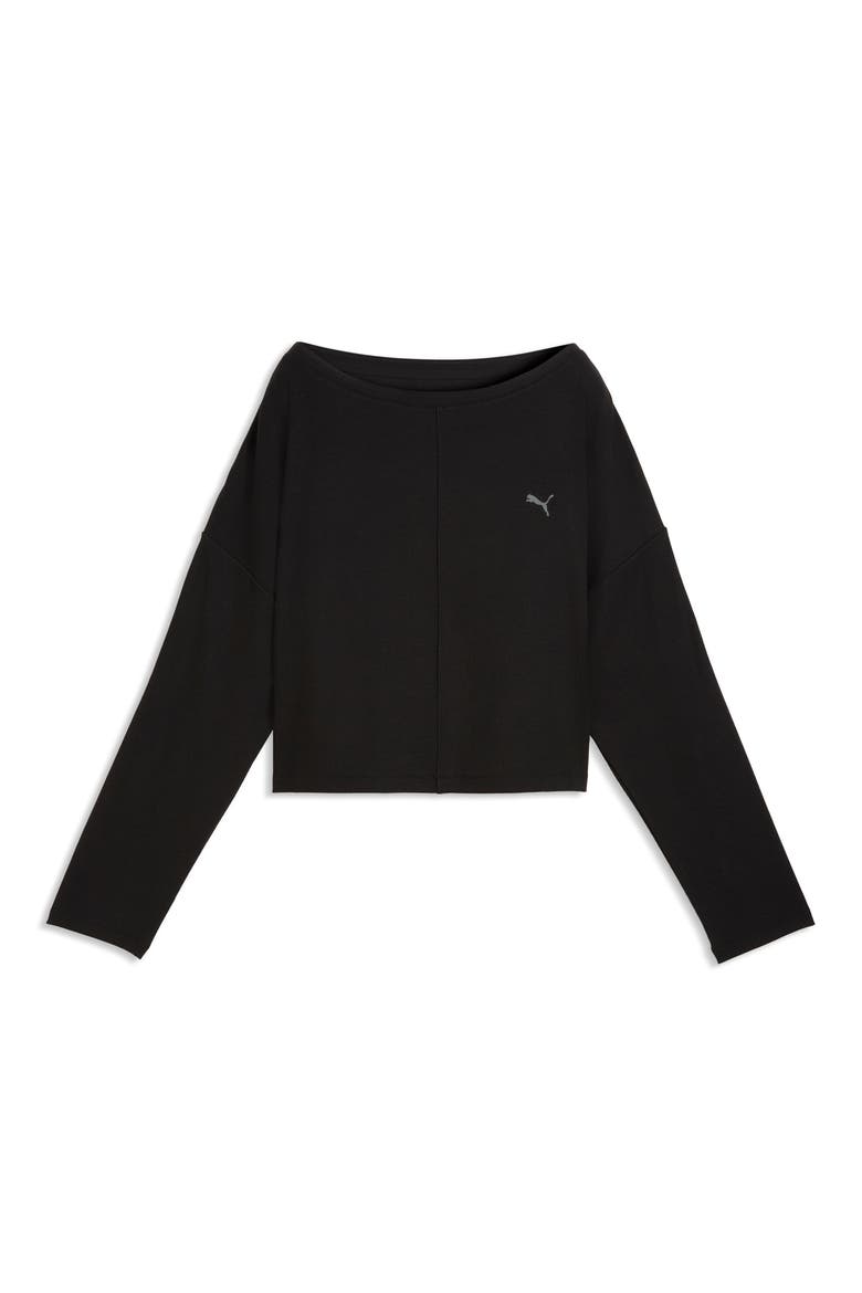CLOUDSPUN Rib Slouch T-Shirt, Alternate, color, PUMA BLACK